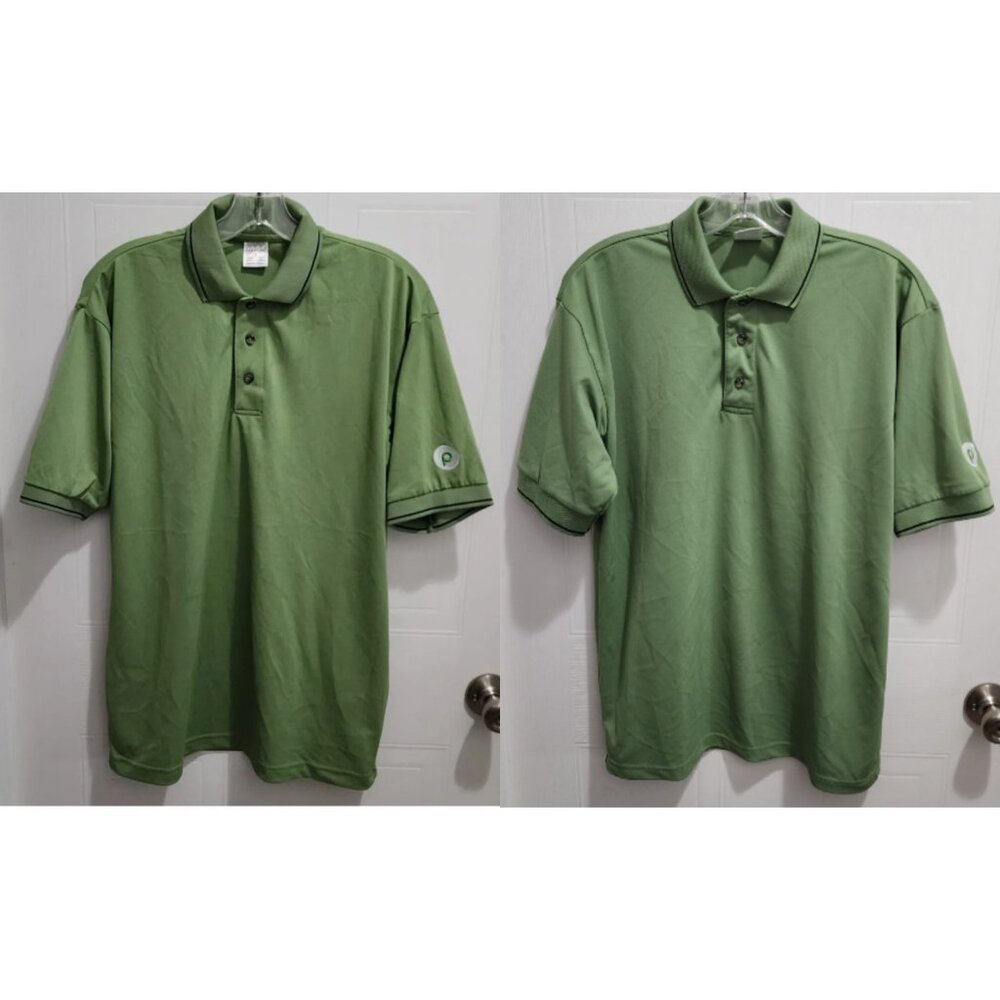 x2 Publix Superior Uniform Group Mens Short Sleeve Polo Shirts Green Adult Sz S